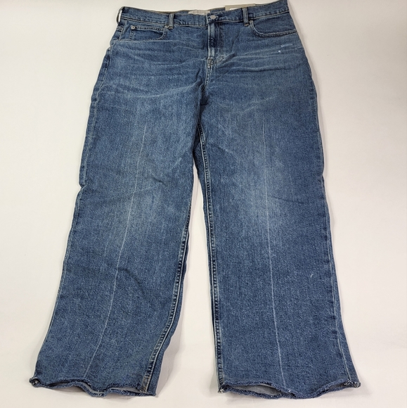 Everlane Distressed Way High Straight Jeans sz 33 - Picture 3 of 6